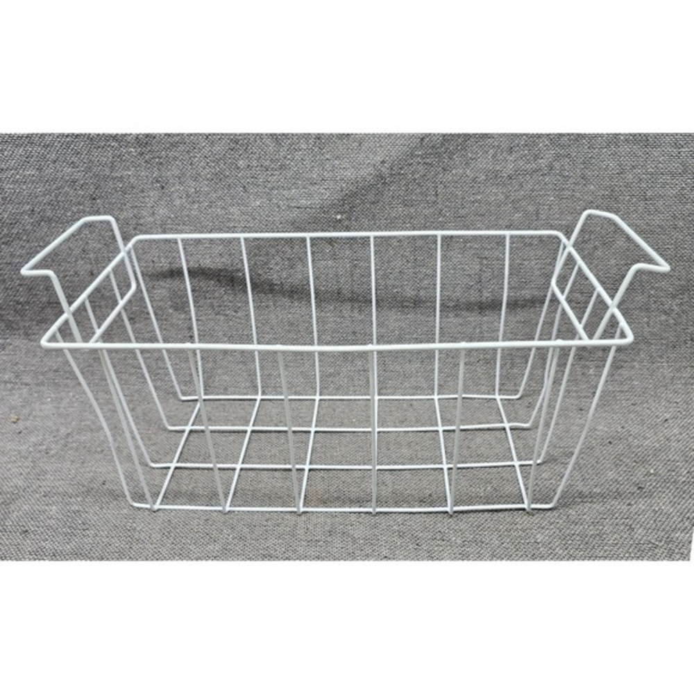 Wire‎ Storage Basket Pantry Bin Medium White Excellent Farmhouse Grid